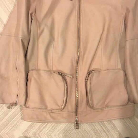 9/15 Exclusively for Saks Pink Leather Jacket, Size 6 - Picture 3 of 8